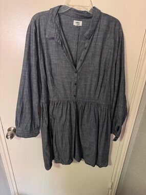 Old Navy Washed Chambray Peplum Tunic - Blue